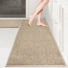 Machine Washable Kitchen Rug Set [2 PCS] (24" x 36"+ 24" x 60"), Non-Slip/Ski...