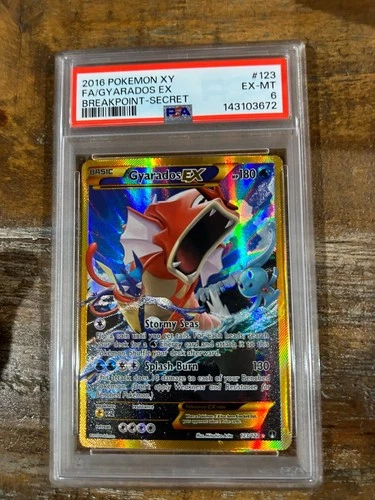 POKEMON 2016 XY Breakpoint Secret Full Art GYARADOS EX #123 PSA 6 RARE