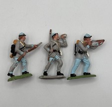 Made In England Civil War Soldiers Confederate Plastic Painted Lot of 3 Damaged