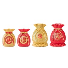 Flower Vase Planter Pot Blessed Bag Shape Decorative Figurine Scene Layout