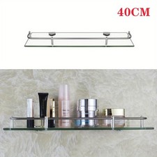 40cm Premium Glass Bathroom Shelf - Heavy Duty Tempered Glass