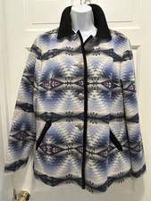 Pendleton womens Aztec Southwestern Concho Wool Suede Blanket jacket Coat Medium