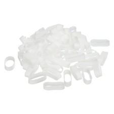 Silicone Rubber Bands Rings 50pcs Non-slip 1" Flat White for Books, Art
