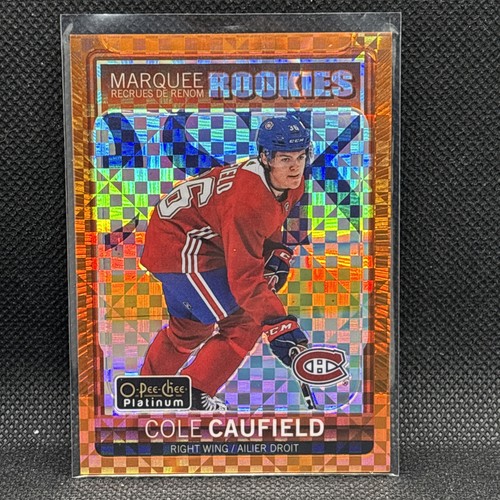 2021-22 O-Pee-Chee Platinum Preview - Cole Caufield #P-CC /15 Orange Checkers