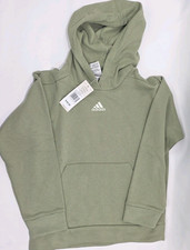 Adidas Hoodie Boys Small Green Hooded Fleece Pullover Sweatshirt NWT NEW