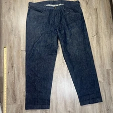 Size 46x32 Men's Jeans Dark Wash Dark Blue Indigo Relaxed Fit Custom Made