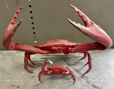Awesome Vintage Red Large And Small Metal Crab’s PLEASE READ Description
