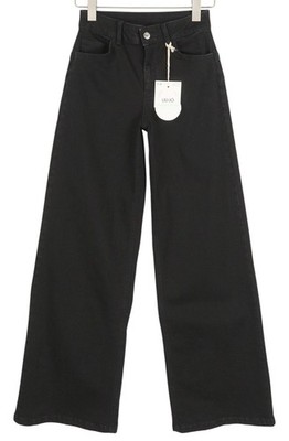 Liu Jo Flare Belt Damen Jeans W28 Weites Bein Schwarz Hohe Taille Reißverschluss