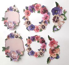 3D UPick Pansy Spray Ring Jornal Card Scrapbook Card Embellishment 363