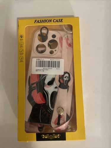 Fashion phone case with skeleton on phone pink iPhone 14pro - Picture 2 of 2