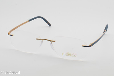 Silhouette 5529 Momentum 3620 Unisex Rechteckig Brille Brillengestell Blau 51 mm
