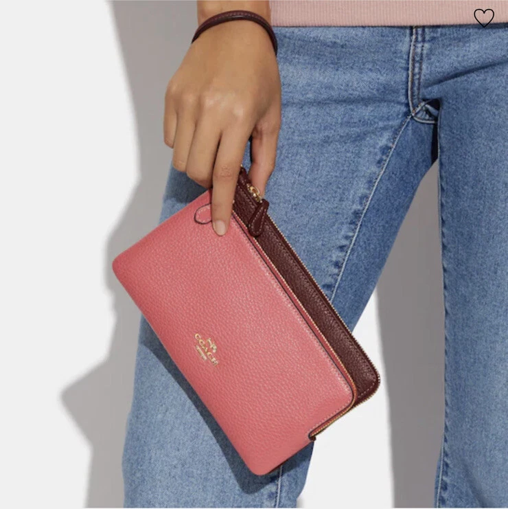 Coach wallet double zipper deals