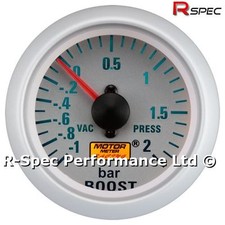Silver Face 52mm Mechanical Turbo Boost Pressure Gauge BAR With Fitting Kit 
