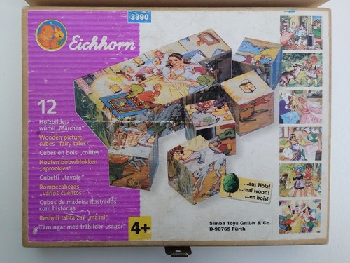 Rompecabezas de bloques de madera Eichhorn de cuento de hadas folclore de madera alemán vintage - Imagen 7 de 12