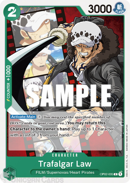 OP02-035 Trafalgar Law Common One Piece TCG Card