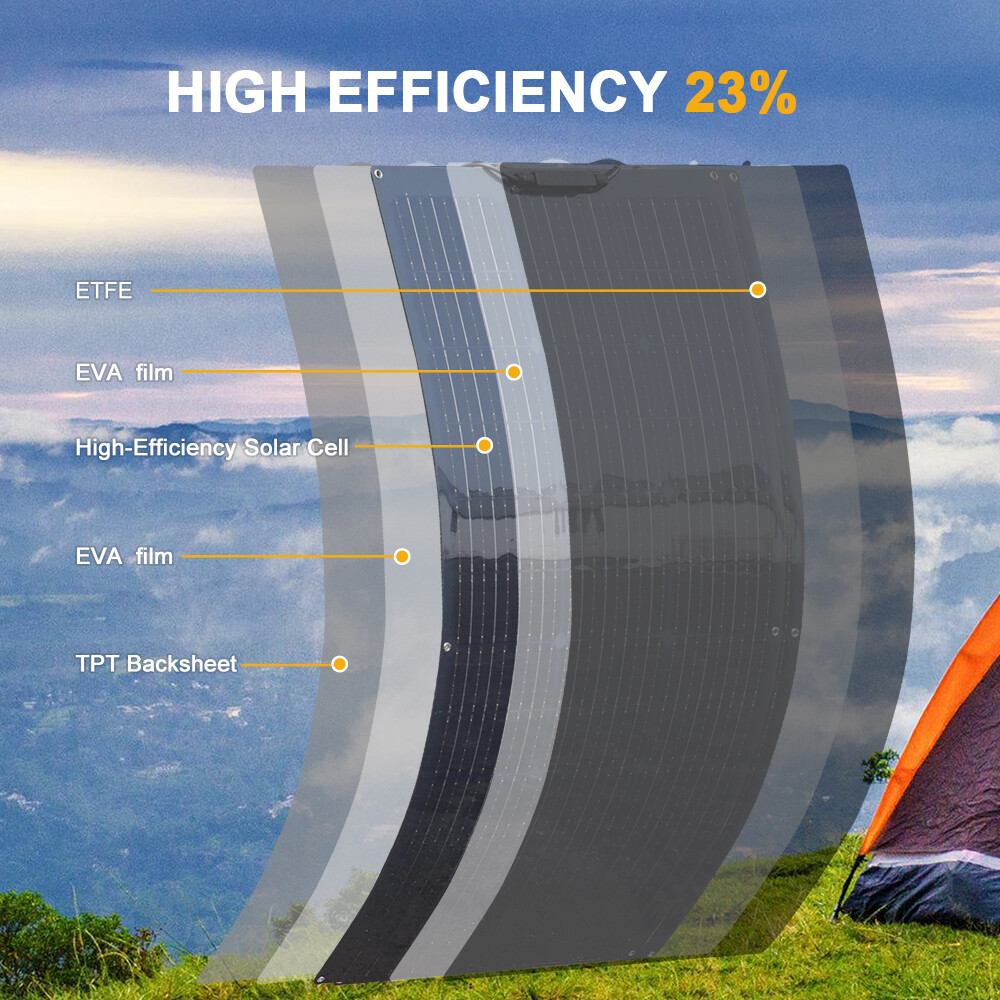 WUZECK 150W Flexible House Solar Panel Kit PV Monocrystalline Module for RV Boat