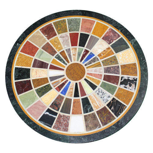 Handmade 36x36 Inch Marble Pietra Dura Art Table Top Home Decor