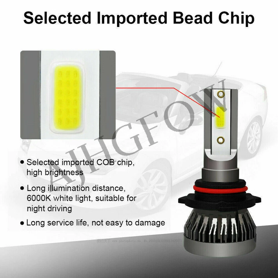 4x H8/H9/H11 LED Headlight Bulb Kit High/Low Beam Super Bright 6500K Xenon White - Image 2 of 4