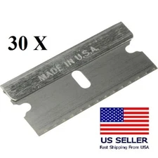 30 pc Razor Blades Single Edge Extra Sharp Super Strong. Made in USA!!