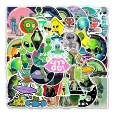 50 Pack of Cool Alien Stickers for Laptop/Water Bottle/Phone Case/iPad/Kindle