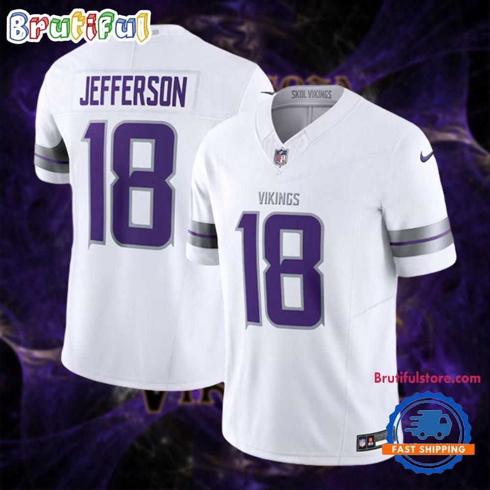 Minnesota Vikings #18 Justin Jefferson Winter Warrior Limited Football Jersey