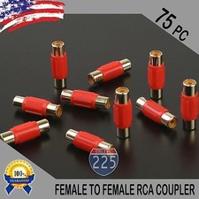 75 Pcs Bag Female To Female RCA Couplers RED w/Gold Plated Connectors PACK US