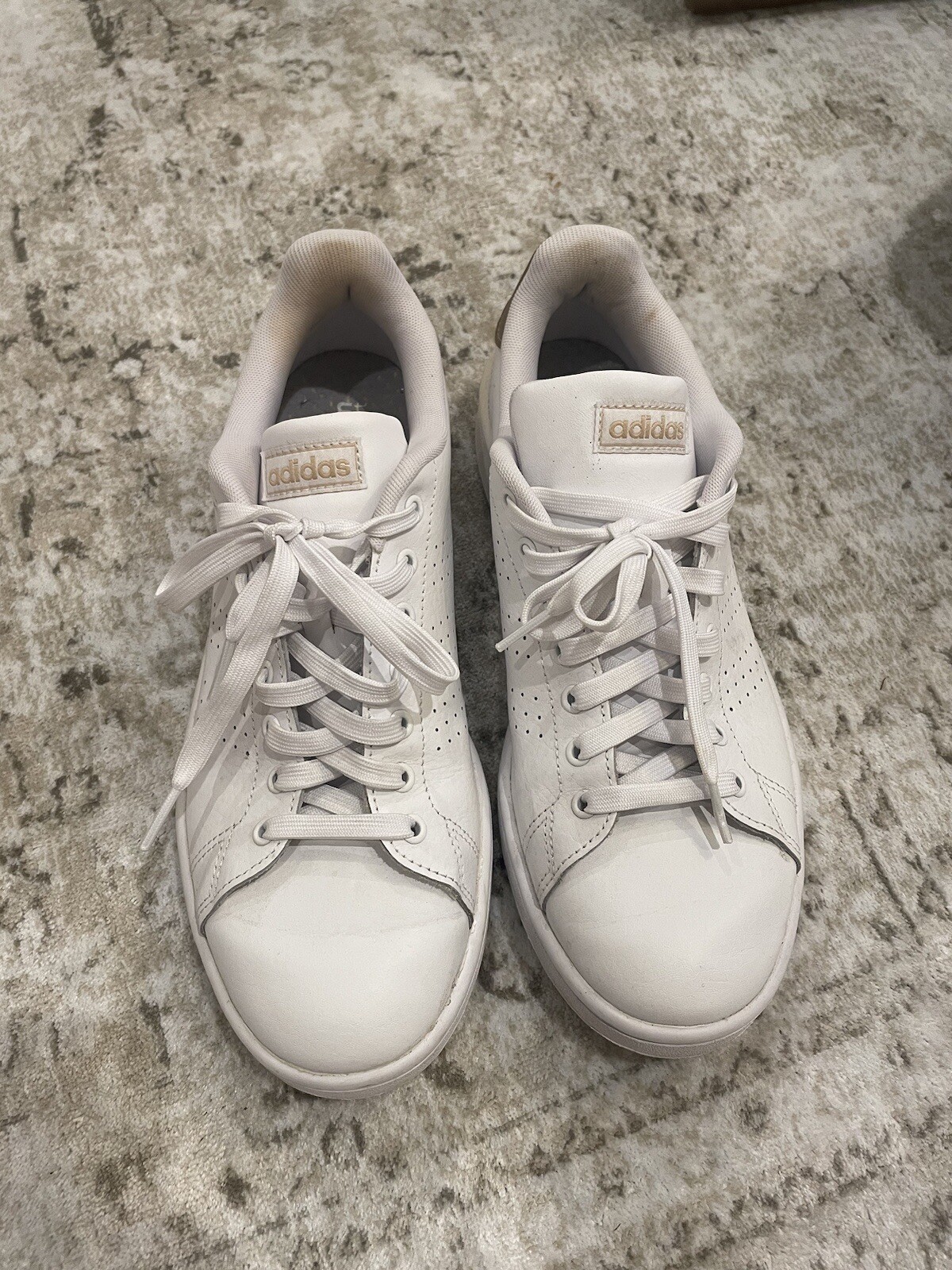 Adidas Advantage cloudfoam comfort White w/ Copper Tennis Sh