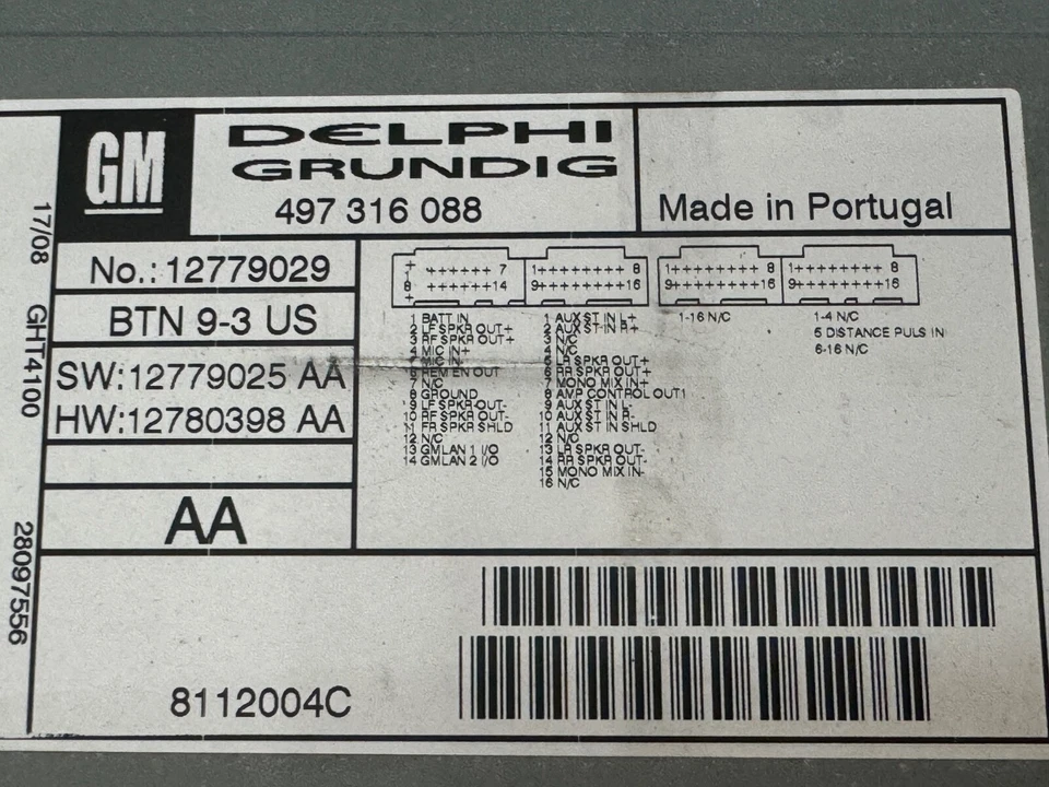 2007-2008 Saab 9-3 Navigation NAV GPS System Radio CD OEM - Image 3 of 4