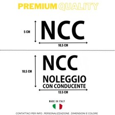 Adesivo NCC noleggio con conducente obbligatorio legge personalizzato