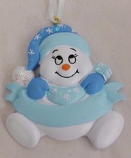 Personalized SnowBaby Boy Male Christmas Ornament Holiday Gift
