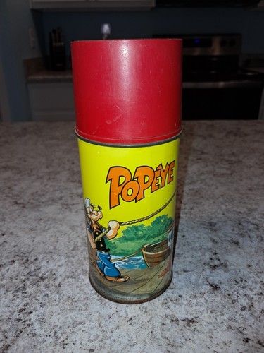 1964 Popeye Thermos for Lunch Box * Vintage * Lunchbox Bottle Canadian