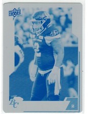2020 Upper Deck CFL Printing Plate 114 Micah Johnson 1/1 BC Lions