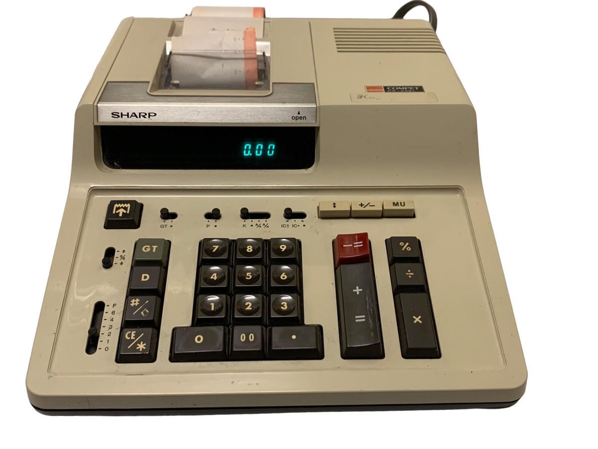 Vintage Sharp Compet CS-2061 Desk Calculator RARE Powers On
