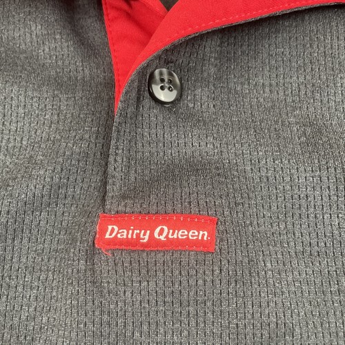 Dairy Queen Polo Shirt Men’s M Black Red Ribbon Employee Uniform Short Sleeve - Picture 5 of 7