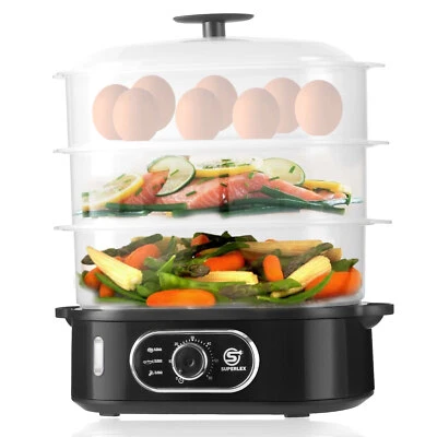 SUPERLEX 900W 12L Elektrischer Dampfgarer Elektrischer Dampfkocher Schongarer Cook Home
