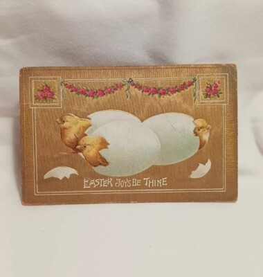 Vintage (1909) Easter Postcard Chicks Hatching 