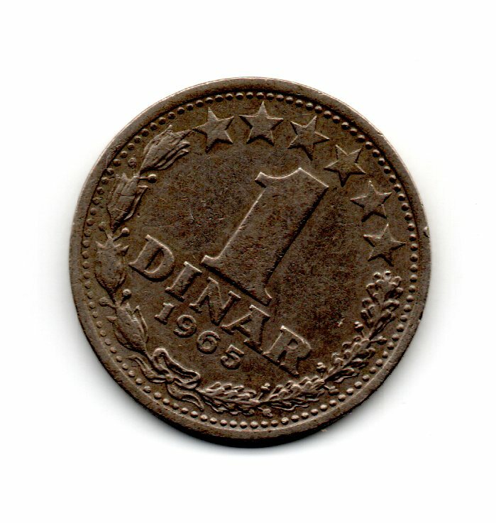 Yugoslavia 1965 (Socialist Federative Republic 29/XI/43), 1 Dinar.