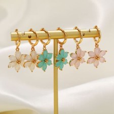 Elegant Zircon Flower Hoop Earrings Fashion Flower Dangle Earrings