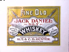 Jack Daniels Labels Fine Old Whiskey Uncle Jacks on Stock Paper