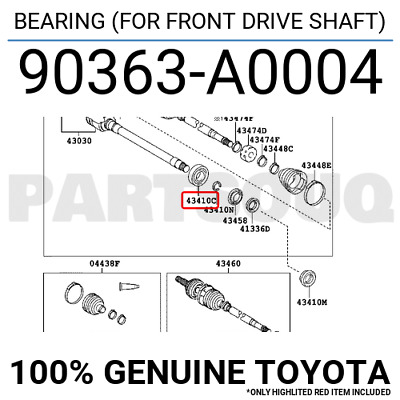 90363A0004 Genuine Toyota BEARING (FOR FRONT DRIVE SHAFT) 90363-A0004 | eBay