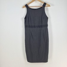 Target womens dress size 12 pencil black polka dot sleeveless round neck 087721