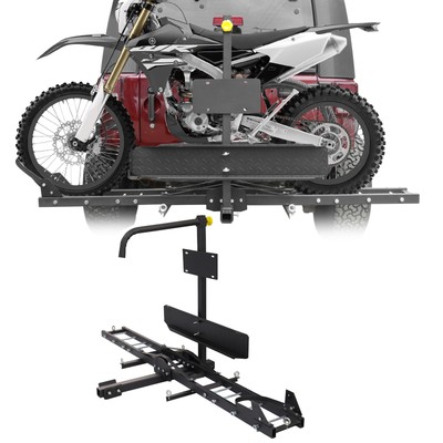 Steel Motorcycle Carrier Hitch Mount Hauler Rack Dirt Bike Scooter Ramp ...