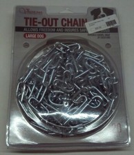 Valhoma DOG TIE-OUT SILVER CHAIN For large dogs 20 feet long w/ swivel snaps