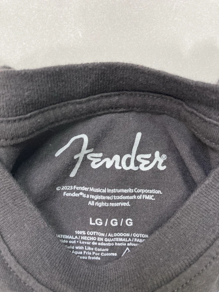 Camiseta gráfica de guitarra Fender para mujer grande gris manga corta música Foto 4 de 4