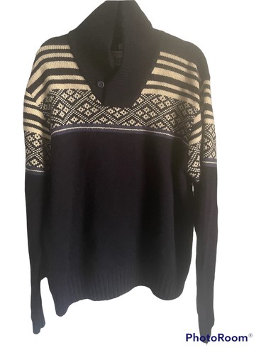 Schott Bros wool navy fairisle sweater 