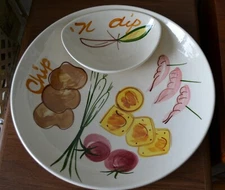 Vintage chip and dip server -  multicolored-used