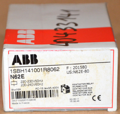 ABB N62E Hilfsschütz 1SBH141001R8062 220-230V 50Hz / 230-240V 60Hz NEU OVP