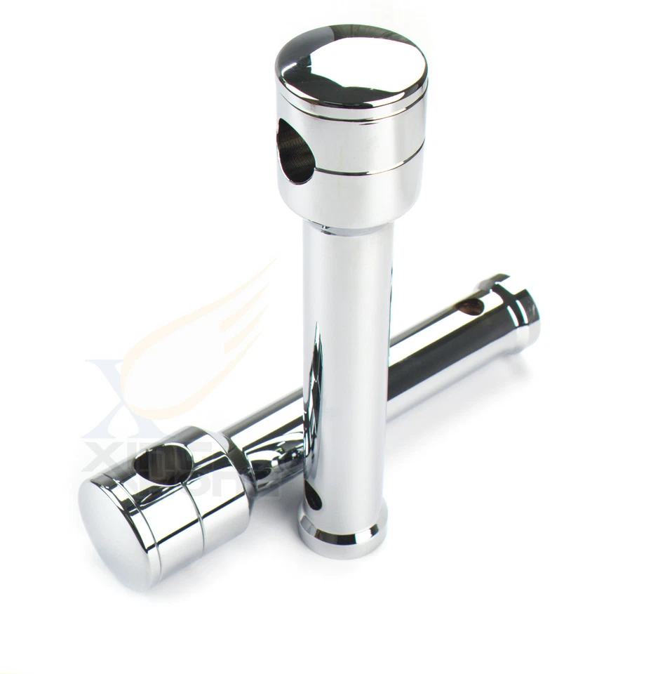 Elevadores de manillar de montaje cromado recto de 8" de elevación de 1"/25 mm para Harley Foto 4 de 4