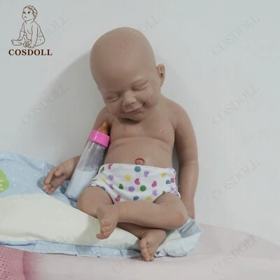 US Stock COSDOLL 18.5" Full Body Silicone Reborn Baby Dolls Newborn Boy #Brown