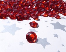Garnet Ruby Gemstone Confetti Table Scatters, 350pcs 4 Carat Red Fake Diamonds